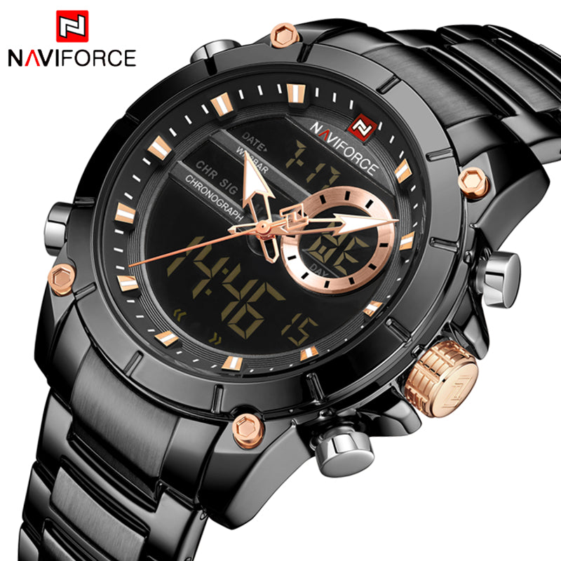 NAVIFORCE NF9163 – DISEÑO MILITAR, DOBLE HORA Y ALTA FUNCIONALIDAD