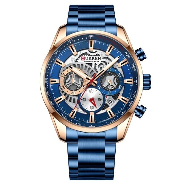 Curren 8391 | Cronógrafo Premium con Esfera Azul – Elegancia que Habla