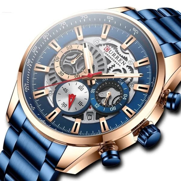 Curren 8391 | Cronógrafo Premium con Esfera Azul – Elegancia que Habla