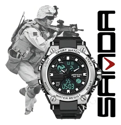⌚ Sanda 739 | Militar & Deportivo – Dual Time que Impone Estilo