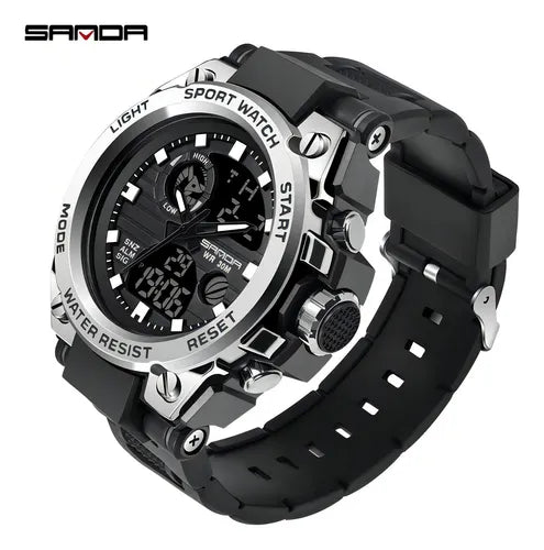 ⌚ Sanda 739 | Militar & Deportivo – Dual Time que Impone Estilo