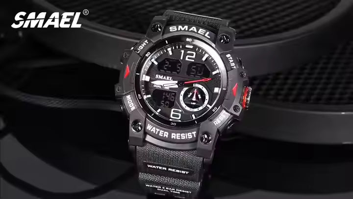 Smael 8007 | Estilo Militar con Dual Time – Resistencia y Presencia en tu Muñeca