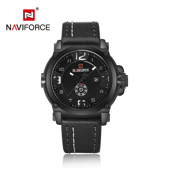 Naviforce 9099 | Estilo Militar con Correa de Cuero – El Reloj que Impone Presencia