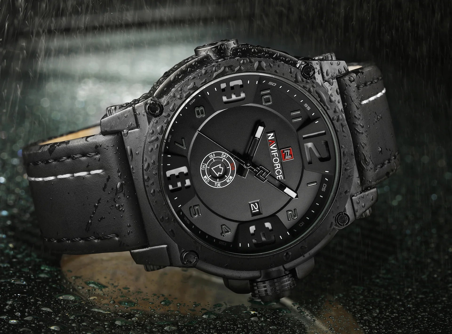 Naviforce 9099 | Estilo Militar con Correa de Cuero – El Reloj que Impone Presencia
