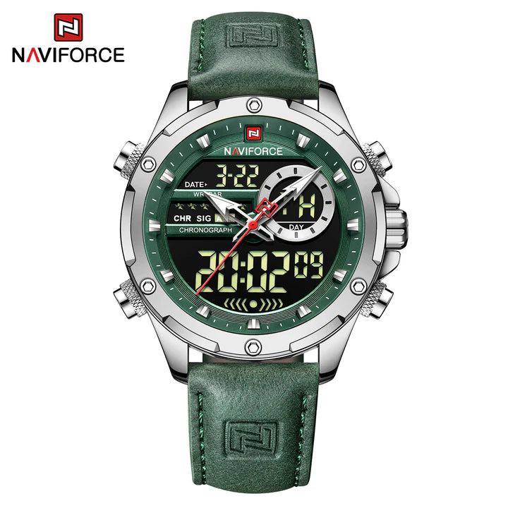 Naviforce NF‑9208 | El Espíritu del Carnaval en tu Muñeca – Dual Display con Correa de Cuero