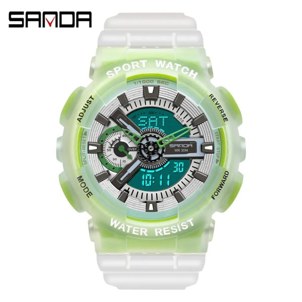 Sanda 3029 | Fluorescente & Dual Time – Estilo que Brilla de Día y de Noche