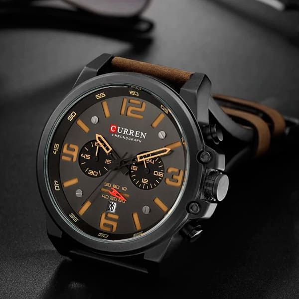 Curren 8314 | Cronógrafo Casual con Correa de Cuero – Estilo y Función en Uno