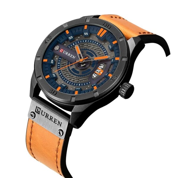 Curren 8301 | Esfera 3D y Correa de Cuero – Diseño Casual con Carácter