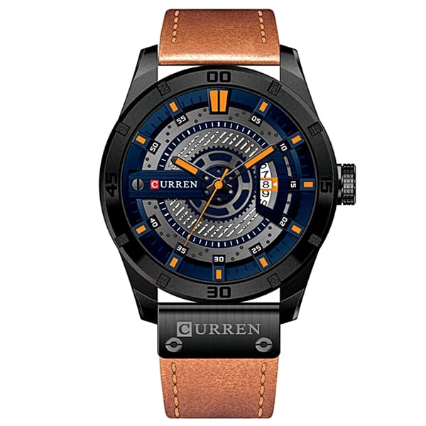 Curren 8301 | Esfera 3D y Correa de Cuero – Diseño Casual con Carácter