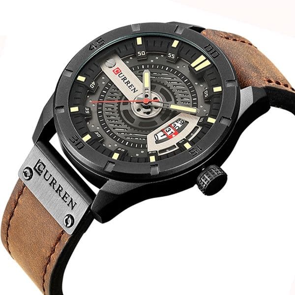 Curren 8301 | Esfera 3D y Correa de Cuero – Diseño Casual con Carácter