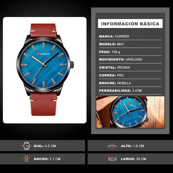 CURREN 8386 – ESTILO ELEGANTE CON TOQUES CAFÉ.