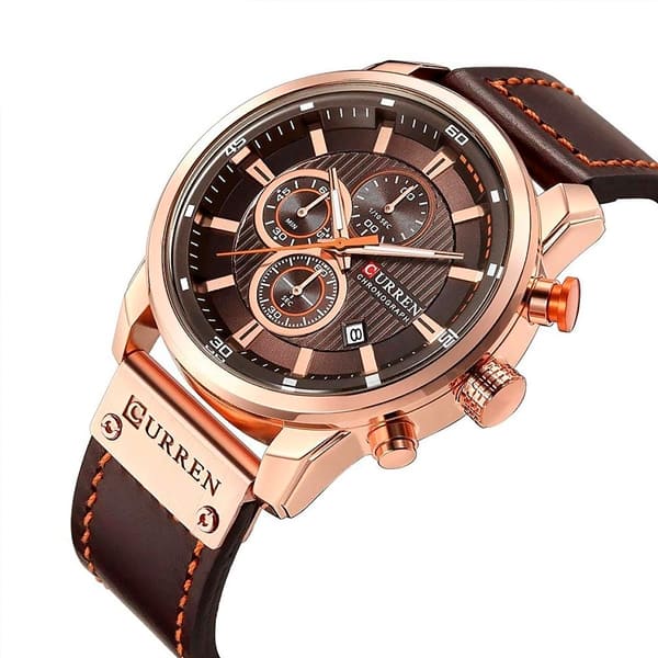 Curren 8291 | Cronógrafo Elegante con Correa de Cuero – Estilo Atemporal