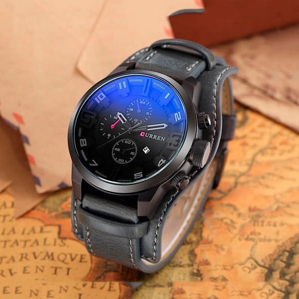 Curren 8225 | Correa Doble de Cuero y Estilo Audaz – El Reloj que Impone Presencia